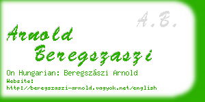 arnold beregszaszi business card